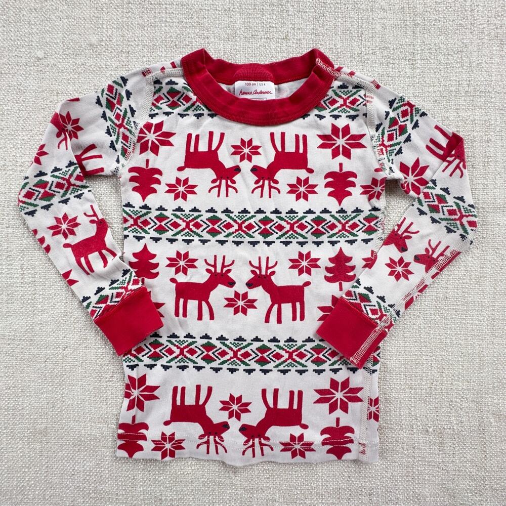 Hanna Andersson Dear Deer Organic Cotton Pajama Top VGUC 4